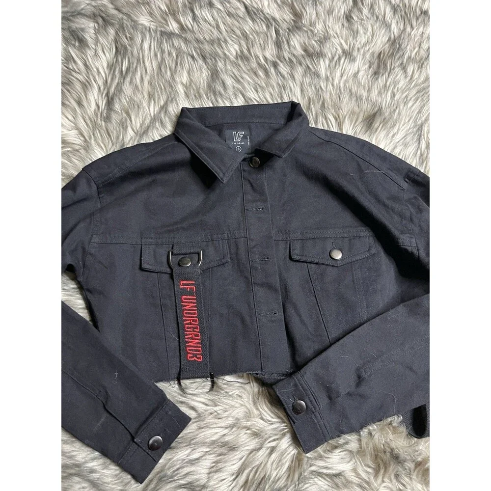 LF The Brand LF UNDRGRND3 Black Cropped Jacket Women Sz S